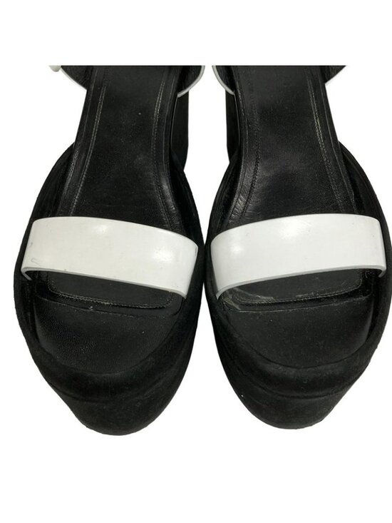 Celine Sandals 38.5 White Black Wedge Sole Leather main image 4